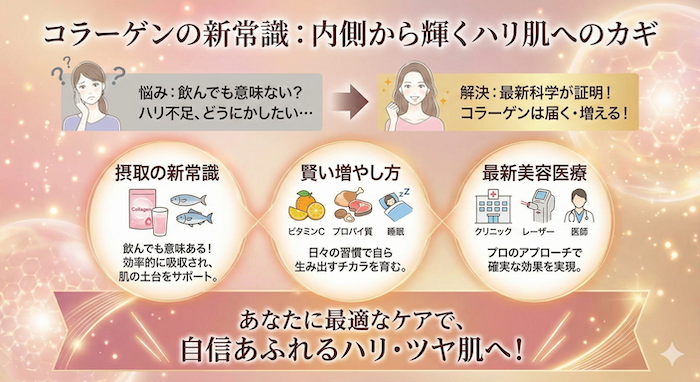 「コラーゲンは飲んでも肌に届かない」は過去の話？最新の科学的知見