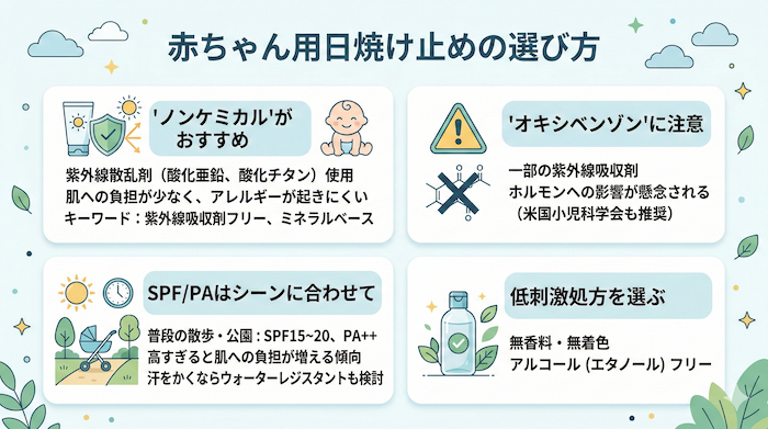 赤ちゃん向け日焼け止めの選び方