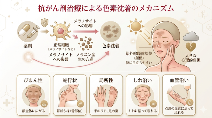 抗がん剤による色素沈着のメカニズム