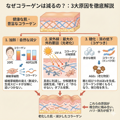 なぜコラーゲンは減るのか？