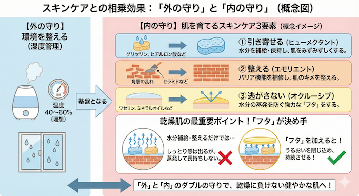 乾燥肌から守るスキンケア