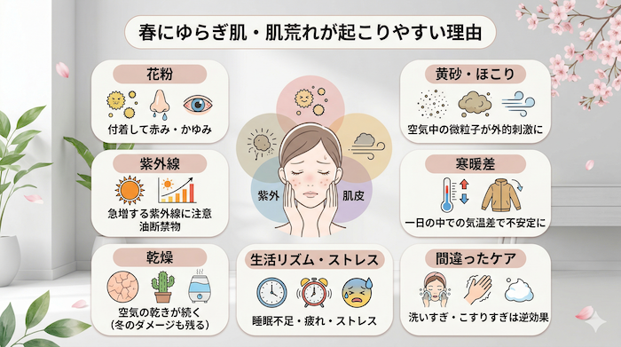 春にゆるぎ肌が生じやすい理由