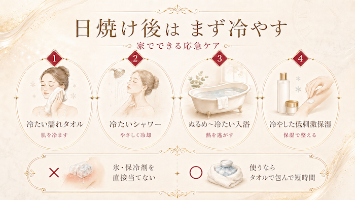 日焼けした肌はまず冷やす!