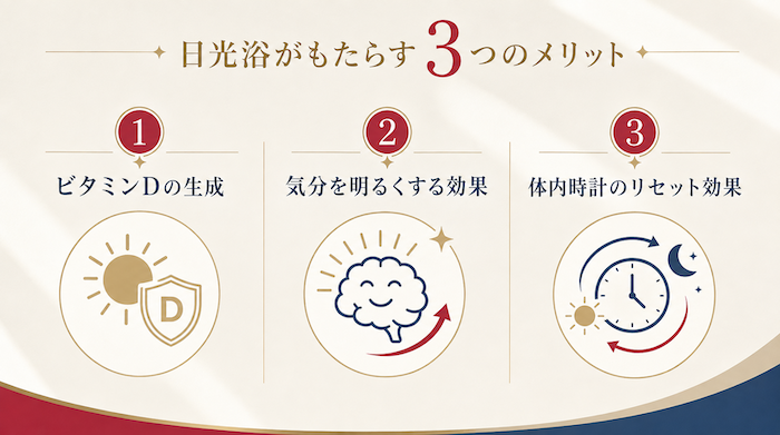日光浴がもたらす3つのメリット