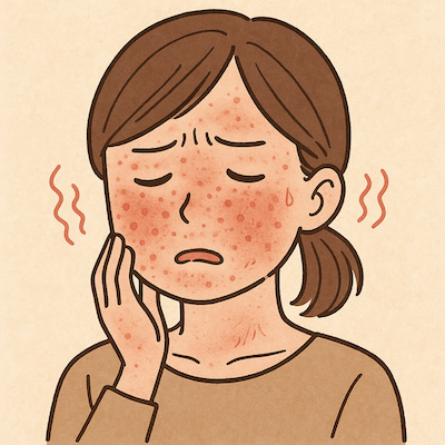 黄砂による肌荒れの症状