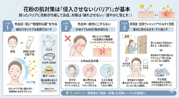 花粉の肌対策