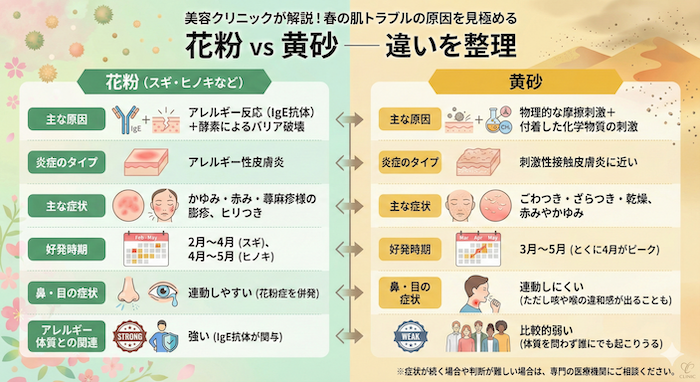 花粉 vs 黄砂 ── 違いを整理