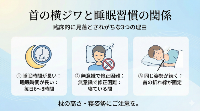 首のシワは睡眠習慣から