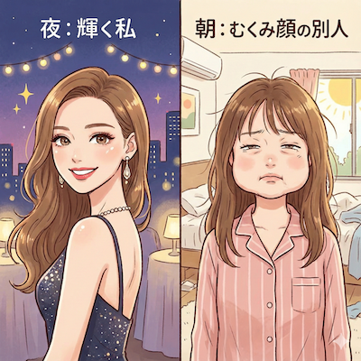 朝の顔パンパン